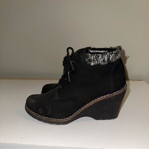 Women's Black Wedge Ankle Boots